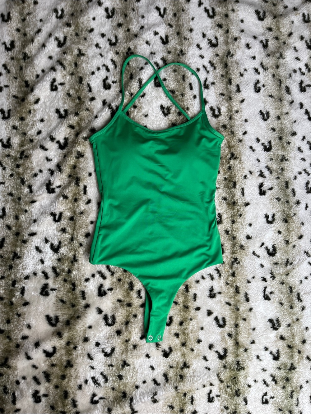 Klassy Network Green Spaghetti-Strap Bodysuit